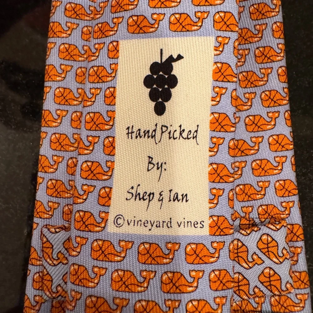 Vineyard Vines Orange Whale Pattern Tie